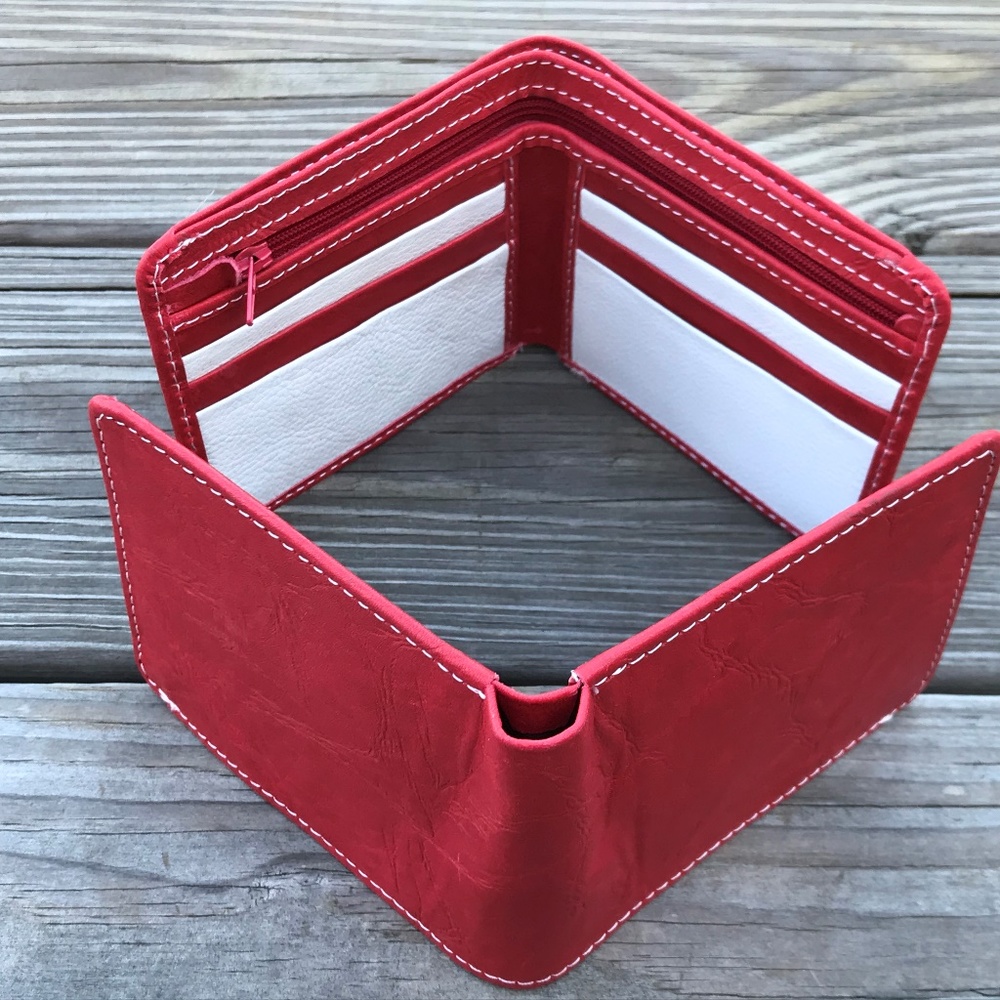 Christmas Wallet Lot of 2 Men Card Holder Red/Whit - Picture 6 of 8